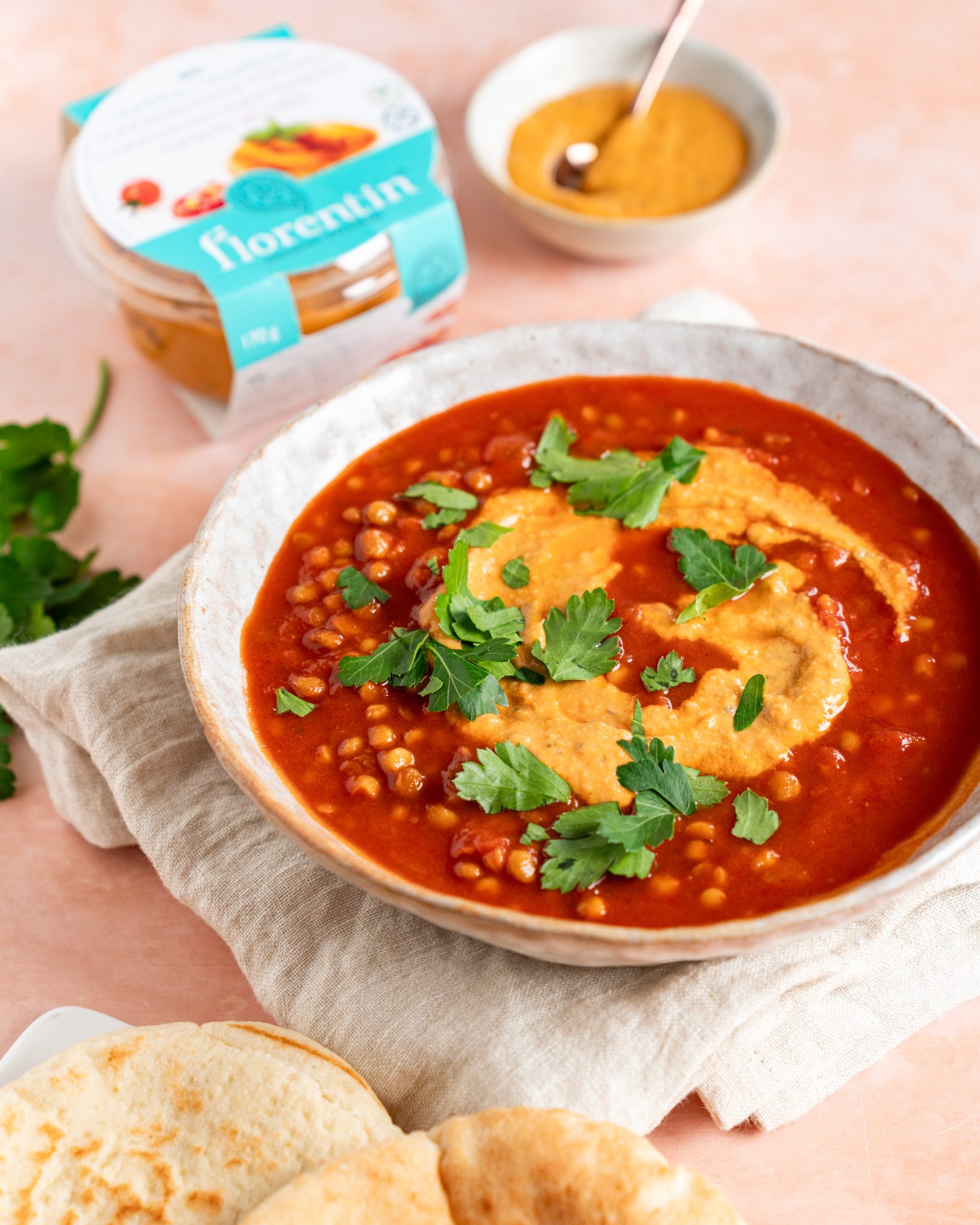 Florentin Harira met Hummus Zongedroogde Tomaten